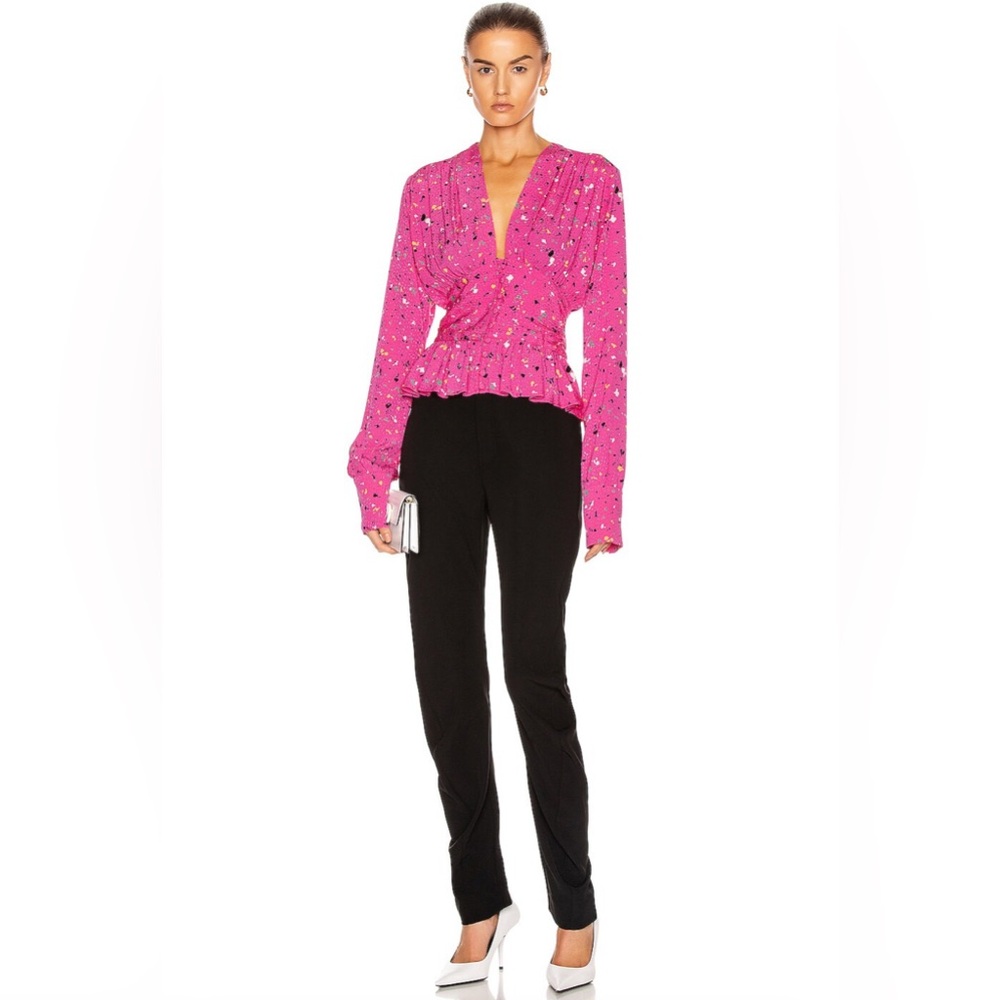 ROTATE BIRGER CHRISTENSEN
Tracy Paint Splash-print Blouse In Pink - Picture 2 of 13